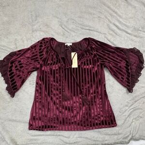 Jade Medody Tam Women's Blouse Size Small Velvet Striped‎ BRAND NEW!